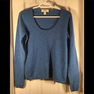 Peck & Peck Women's Blue Pure Cashmere Crewneck Sw